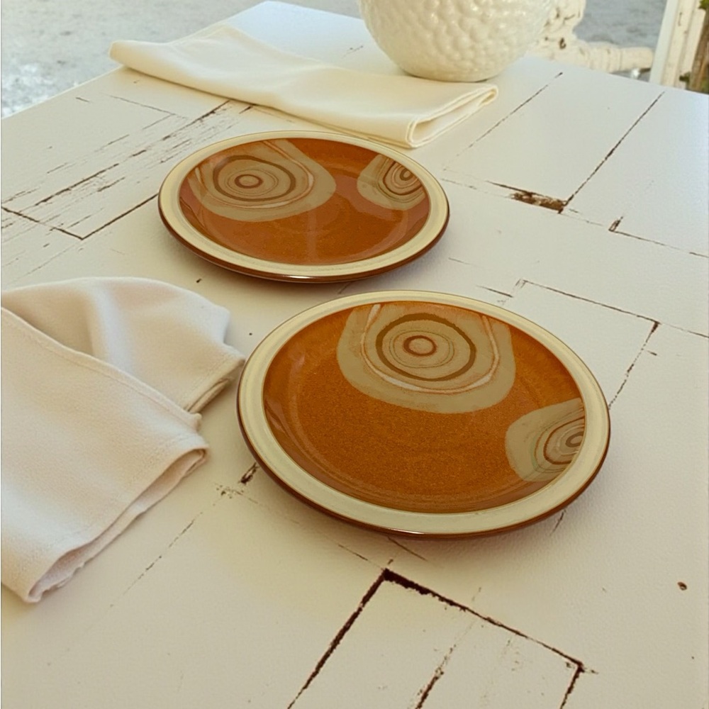 Set of 2 Denby Fire Chilli Accent Salad/Dessert Plate